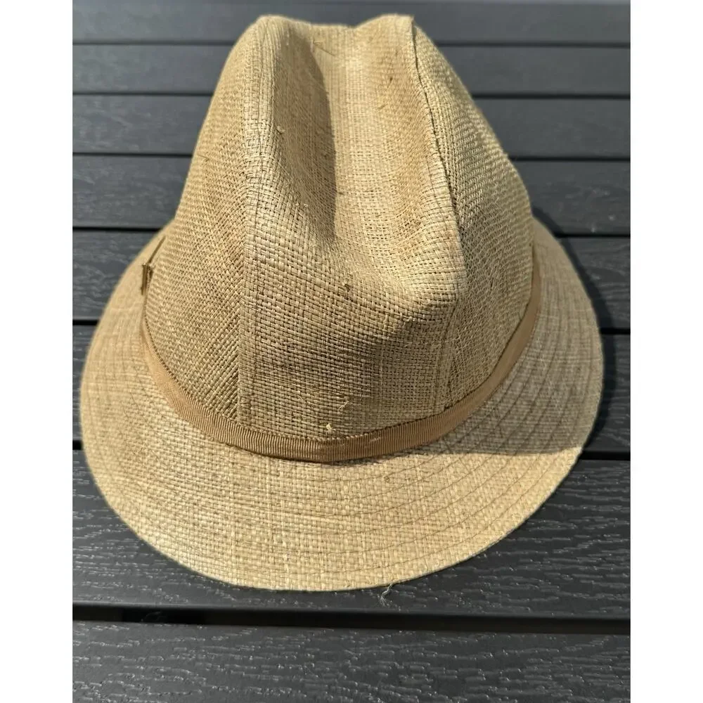 Tory Burch Straw Fedora Hat Lightweight Women's Woven